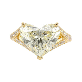7.29 Carat Heart Shape K Color I1 Clarity Diamond 18K Vintage Engagement Ring – Assay Jewelers