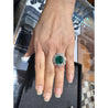 7.60 Carat Colombian Emerald GRS Certified Cushion Cut Minor Oil Diamond Ring