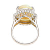 7.86 Carat Natural White Opal and Diamond Halo Platinum Ring