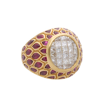 8.25 Carat Oval Burma Ruby Marquise Princess Diamond in 18K Gold Statement Ring – Assay Jewelers