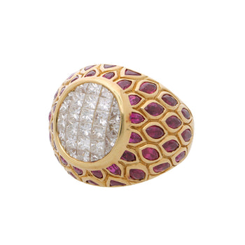 8.25 Carat Oval Burma Ruby Marquise Princess Diamond in 18K Gold Statement Ring – Assay Jewelers