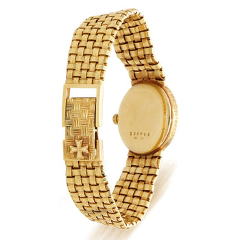Vacheron Constantin 25mm 18K Gold Basketweave Dial Watch 1970s Full Set – Assay Jewelers