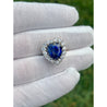 9 Carat No Heat Ceylon Blue Sapphire and Old Euro Cut Diamond Ring in 14K