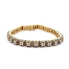 9 Carat Pave Diamond 14K Gold Mens Multi-Link Square Bracelet