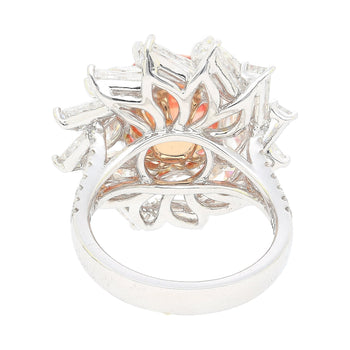 9.10 Carat Ceylon No Heat Padparadscha Pinkish Orange Sapphire and Diamond Ring – Assay Jewelers