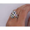 9.31 CTTW Mixed Color Sapphire, Amethyst, Garnet, Diamond Cluster Ring