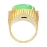 9.40 Carat Type A Fei Cui Jadeite Jade and Diamond Ring in Textured 18K Gold