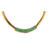 9.6 Carat Natural Emerald & Diamond Herringbone Style 18K Gold Necklace