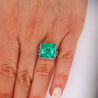 AGL Cert. 12 Carat Colombian Emerald Art Deco Antique Platinum Ring