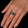 AGL Cert. 2.44 Carat No Oil Colombian Emerald & Trapezoid Diamond Ring