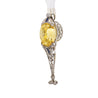 AGL Cert. Antique 20 Carat No Heat Ceylon Yellow Sapphire Art Deco Filigree Pendant