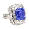 AGL Certified 10.10ct No Heat Ceylon Blue Sapphire Diamond Ring