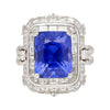 AGL Certified 10.10ct No Heat Ceylon Blue Sapphire Diamond Ring