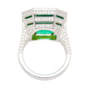 AGL Certified 17 Carat Octagonal Cut Minor Oil Colombian Emerald Ring