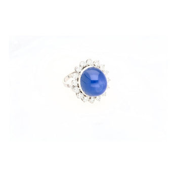 AGL Certified 30 Carat No Heat Ceylon Blue Star Sapphire & Diamond Halo Ring – Assay Jewelers