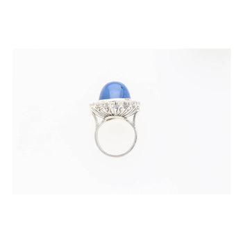 AGL Certified 30 Carat No Heat Ceylon Blue Star Sapphire & Diamond Halo Ring – Assay Jewelers