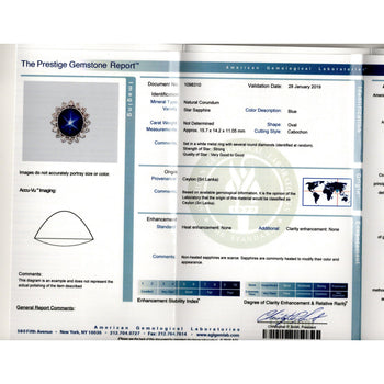 AGL Certified 30 Carat No Heat Ceylon Blue Star Sapphire & Diamond Halo Ring – Assay Jewelers