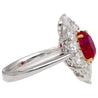 AGL Certified 3.04ct Pigeon Blood Ruby with Diamond Halo Ring