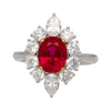 AGL Certified 3.04ct Pigeon Blood Ruby with Diamond Halo Ring