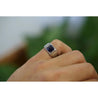 AGL Certified 3.5 Carat No Heat Blue Sapphire Platinum Mens Ring