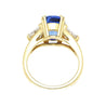 AGL Certified 4.49ct Burma Blue Sapphire Diamond 3-Stone Ring