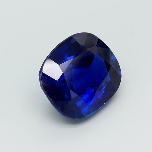 AGL Certified 5.75 Carat Burma No Heat Cushion Cut Blue Sapphire Loose Stone