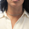 Adjustable 5 Carat Lab Grown Diamond Tennis Choker Necklace