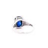 Antique Platinum 5.50 Carat Cabochon-Cut Ceylon Sapphire & Diamond Ring