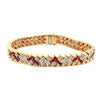 Art Deco 14K Gold Ruby and Diamond Bracelet Link Bracelet