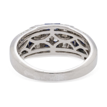 Art Deco 2 Carat Princess & Round Diamond Channel Sapphire Platinum Ring – Assay Jewelers