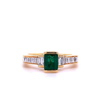 Art Deco Colombian Emerald Engagement Ring in 18k Gold – Assay Jewelers