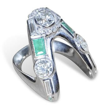 Art Deco Emerald and Diamond Palladium Antique Ring – Assay Jewelers