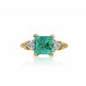 Art Deco Inspired 1.95 Carat Colombian Emerald Ring in 18k Yellow Gold