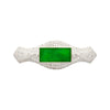 Art Deco Jadeite and Diamond Brooch Pin 18K White Gold