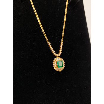 Art Deco Style Natural 1.33 Carat Emerald pendant in 18k solid gold – Assay Jewelers