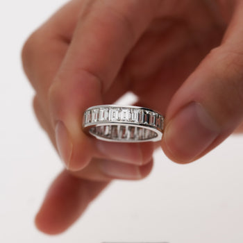 Assay Channel Emerald Cut Diamond Eternity Band Ring 14K White Gold – Assay Jewelers