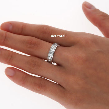 Assay Channel Emerald Cut Diamond Eternity Band Ring 14K White Gold – Assay Jewelers