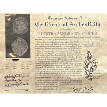 Atocha Shipwreck 8 Reale Grade 1 Coin – Assay Jewelers