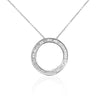 Baguette Cut Circle Diamond Pendant in 14k white gold