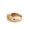 Bezel Set Blue Sapphire and Diamond Ring in 14k Yellow Gold