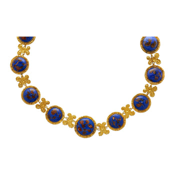 قلادة ريفيير من لازورد أزرق بذهب 14k و18K – Assay Jewelers