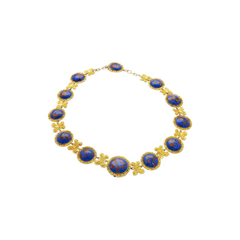 قلادة ريفيير من اللازورد الأزرق بذهب 14k و18K – Assay Jewelers