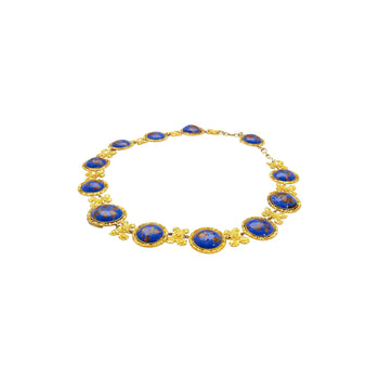 قلادة لازورد زرقاء بطراز ريڤيير من ذهب 14k و18K – Assay Jewelers