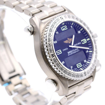Breitling Emergency E56321 Titanium Black Dial Quartz Transmitter Watch Full Set – Assay Jewelers