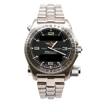 Breitling Emergency E56321 Titanium Black Dial Quartz Transmitter Watch Full Set – Assay Jewelers