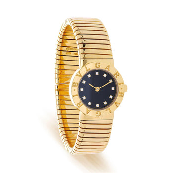 Bvlgari Tubogas BB23 18K Yellow Gold Diamond Dial 26mm Ladies Watch Full Set – Assay Jewelers