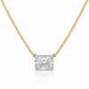 2.5 Carat Cushion Cut Lab Grown Diamond Floating Connected Necklace 14K Gold