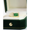 Carat Emerald-Cut Emerald Men&#39;s Ring in 18K Gold