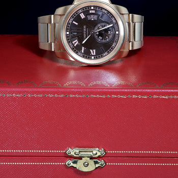 Cartier Calibre de Cartier W7100040 Chocolate Dial 18K Rose Gold Watch Full Set – Assay Jewelers