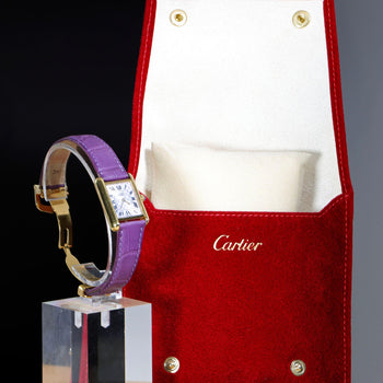 Cartier Must de Cartier Tank 2415 Japan Limited Purple Checkerboard Dial Vermeil – Assay Jewelers